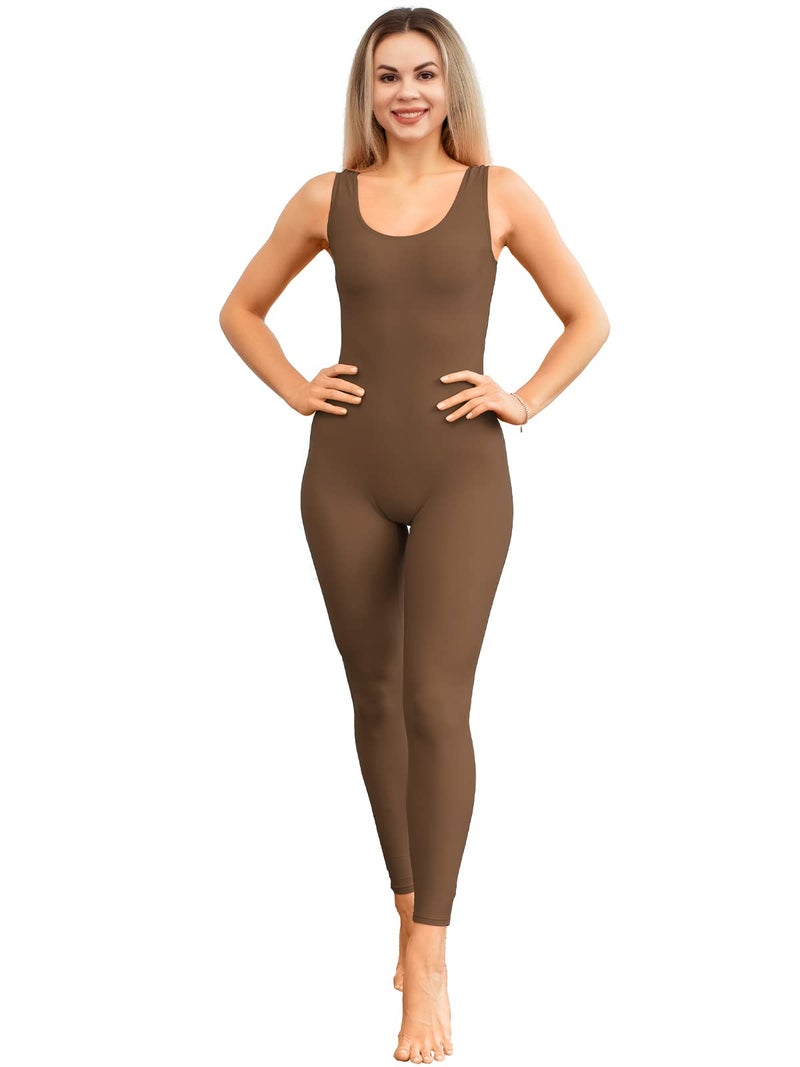 Kepblom Womens One Piece Jumpsuit Sleeveless Rompers Tank Top Unitard Tummy Control Spandex Bodysuit for Yoga, Workout - Image 1